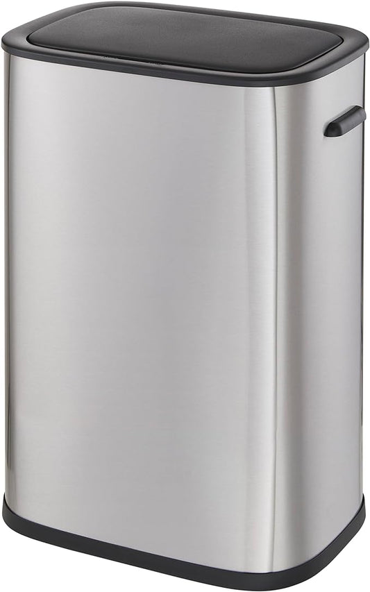 Casa Andrea Milano 14.5-Gallon Soft-Close, Smudge Resistant Trash Can with Automatic Touchless Motion Sensor, Large and Space-Saving