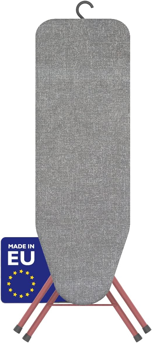 Bartnelli Pulse Ironing Board | Made in Europe | Patent Space Saving Smart Hanger Iron Board for Easy Storage | Lightweight, 4 Layer Cover, 4 Legs, for Dorm, Laundry Room, or Small Spaces(43x13-35)