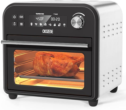 Air Fryer Toaster Oven Combo, 14QT Air Fryer Oven Countertop, 8-in-1 Smart Toaster Convection Oven, Stainless Steel Oven with Grill, Roast, Broil, Bake, Dehydrate, Oil-Free, 45 Recipes & Accessories