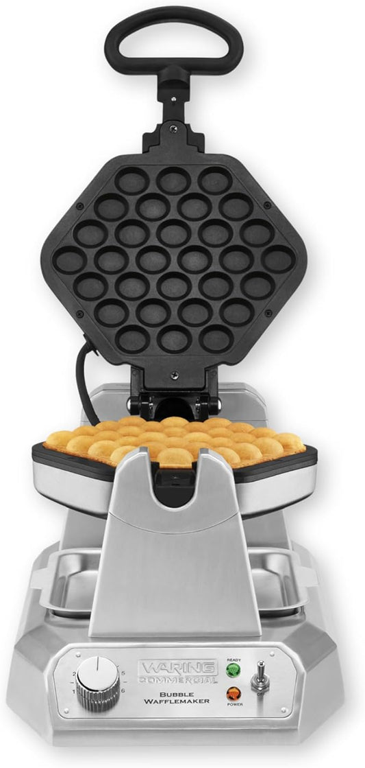 Waring Commercial WBW300X Single Bubble Waffle Maker w/Cast Aluminum Grids, 120V, 1200W, 5-15 Phase Plug