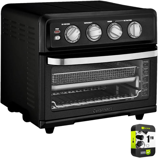 Cuisinart TOA-70 AirFryer Toaster Oven with Grill Bundle with 1 YR CPS Enhanced Protection Pack (Matte Black)