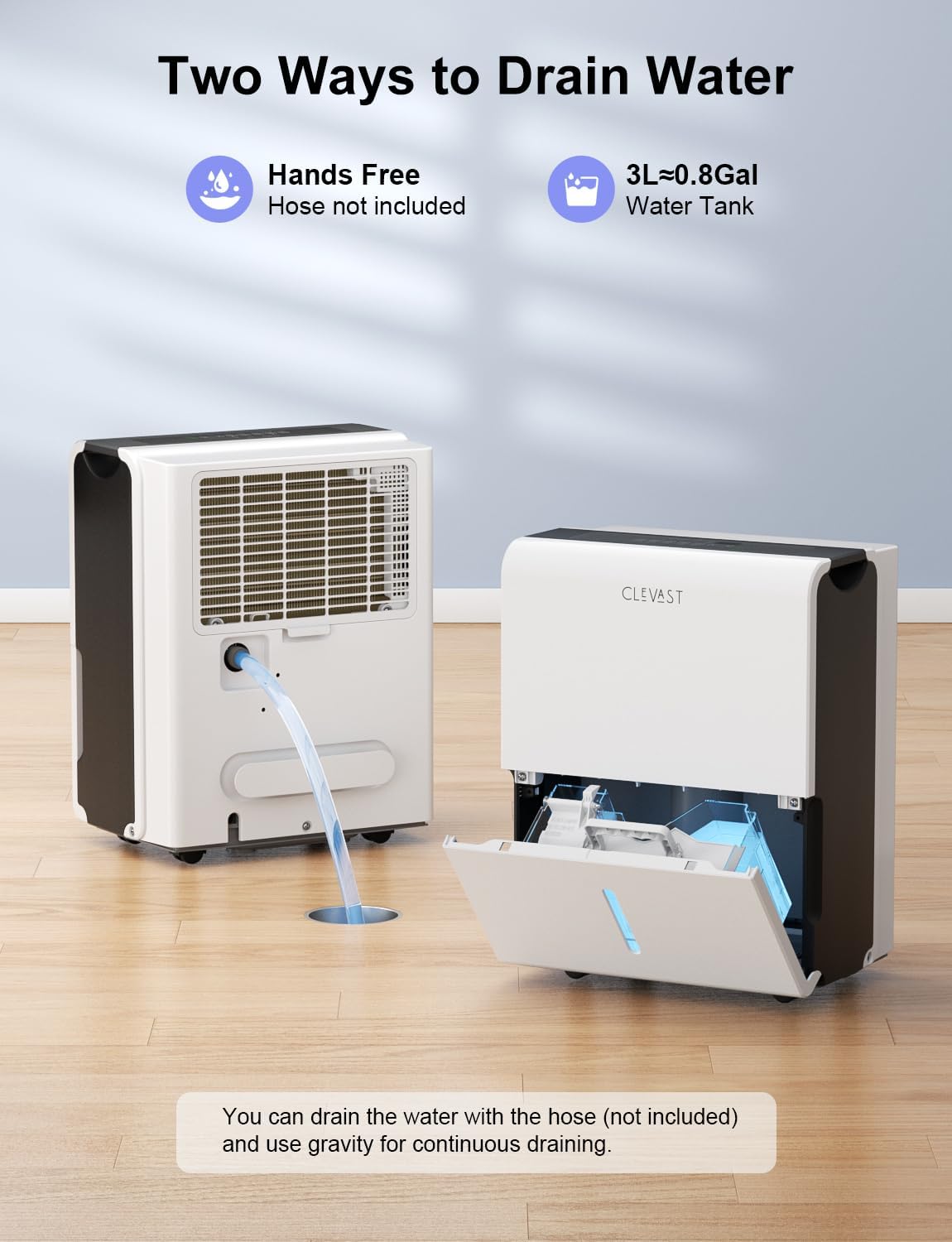 CLEVAST 1,500 Sq. Ft Smart Wi-Fi Dehumidifier with App Energy Star, 22 Pint Dehumidifier with Reusable Air Filter for Basement, Bedrooms, Bathrooms, Living Room, Garage, Works with Alexa