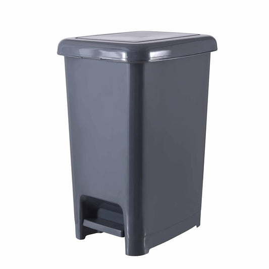 Superio Slim Trash Can with Foot Pedal, 64 Qt., Large Step On Trash Can, Durable Plastic Garbage Can with Removable Bucket, Kitchen Waste and Recycling Bin 16 Gallons, Onyx Grey