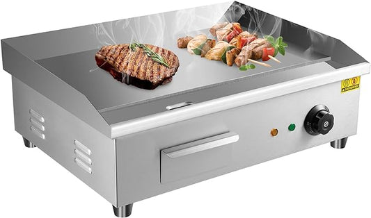 TBVECHI Teppanyaki, Electric Griddle Cooktop Countertop Commercial Flat Top Grill Griddles BBQ Plate Grill Thermostatic Control