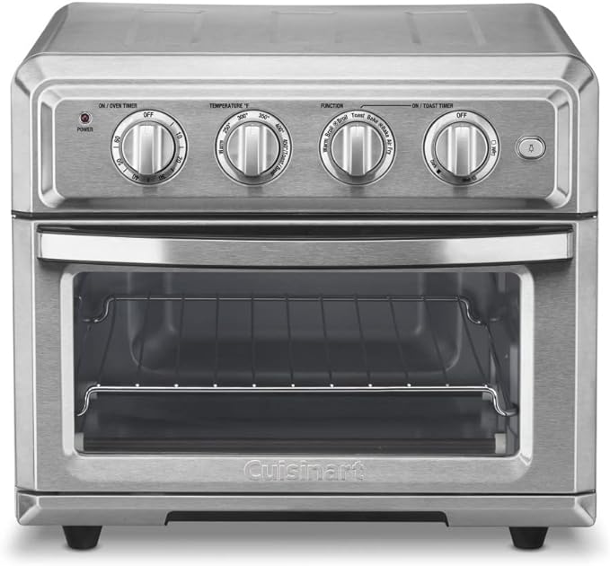 Air Fryer + Convection Toaster Oven by Cuisinart, 7-1 Oven with Bake, Grill, Broil & Warm Options, Stainless Steel, TOA-60