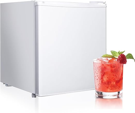 1.7 cu. ft Mini Fridge with Freezer, Adjustable Thermostat, Low Noise, Compact Refrigerator for Bedroom, Dorm, Office, Kitchen, White.