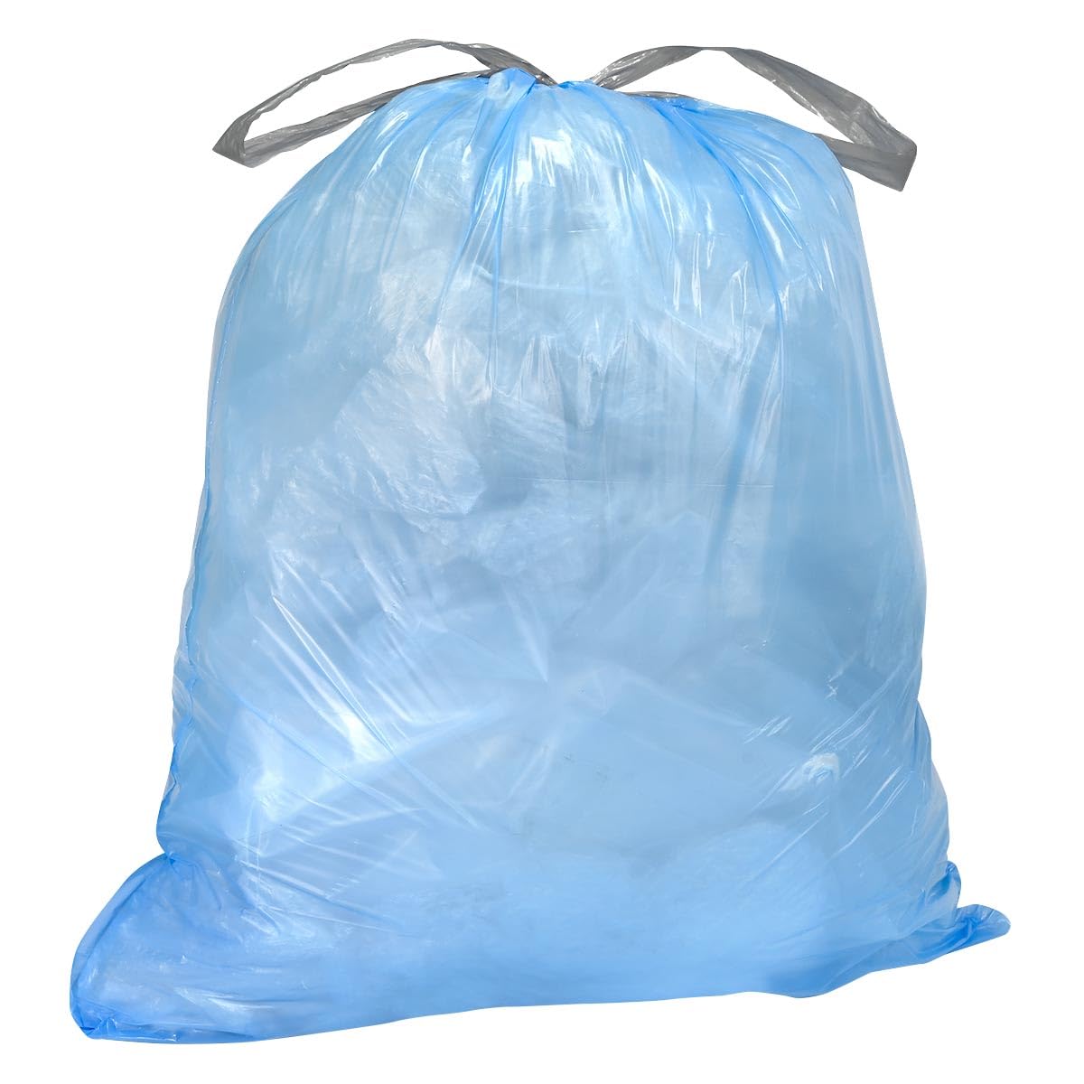 Plasticplace Custom Fit Trash Bags, Compatible with simplehuman Code K (100 Count) Tinted Blue Drawstring Garbage Liners 10 Gallon / 38 Liters, 24" x 28"