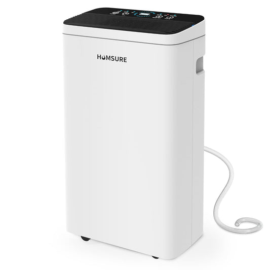 Dehumidifier 30 Pint 1500 Sq Ft, Dehumidifiers For Home, Dehumidifier With Drainage Hose In Basement Bathroom And Bedroom, Intelligent Humidity Control With 24 Hour Drying Timer