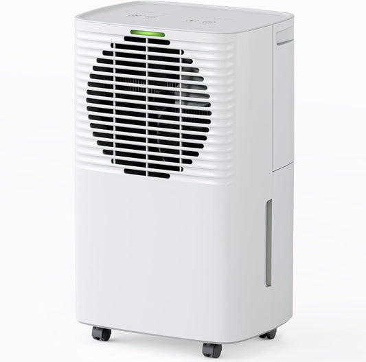 30-Pints Dehumidifier for Basements - 2000 Sq. Ft. Dehumidifier with Auto or Manual Drainage - Compact Dehumidifier with Intelligent Humidity Control | Auto Defrost | Dry Clothes