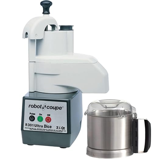 Robot Coupe R301UDICE D Series Combination Food Processor, 3.7-Liter Bowl, Stainless Steel, 120v (R301 DICE Ultra)