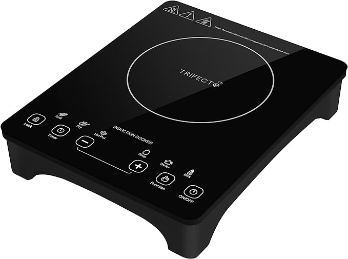 1800W Sensor Touch Countertop Burner, Portable Induction Cooktop, Induction Burner Cooktop, LED Hot Plate Cooker with Timer, Child Lock, 10 Power & Temp Levels