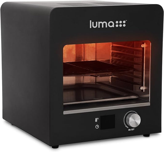 Luma Electric Steak Grill, Portable Indoor Countertop Oven with Griddle, Smokeless Electric Infrared Grill, Heats up to 1450 Degrees, BBQ, Grill, Toast, and Broil Chicken, Beef, Pork, and Vegetables