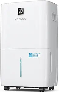 Kesnos 150 Pint Energy Star Dehumidifier with Front LCD Display for Home, Large Room - 7,500 Sq. Ft. Dehumidifier for Basement with Drain Hose Auto Shut off & Defrost and Large Water Tank (JD026N-150)