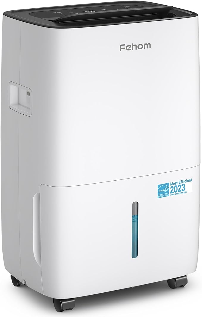 80 Pints Dehumidifier Most Efficient Energy Star - 5,000 Sq. Ft. Dehumidifier for Basement with Drain Hose and 1.06 Gal Water Tank, Smart Dehumidifiers for Home, Large Rooms(JD025L-80)