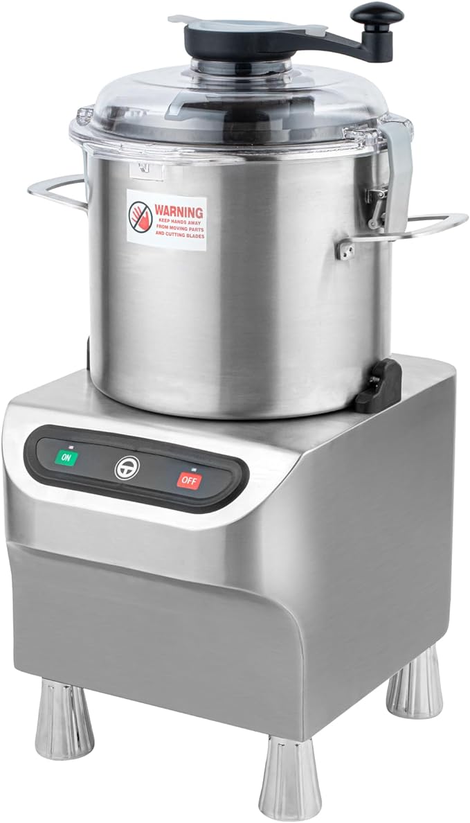 Restaurantware - Hi Tek 17.1 x 17.1 x 26.4 Food Processor, 1 Electric Food Chopper - Includes 8 Liter Single Speed Bowl Cutter, 1 HP, Stainless Steel Batch Bowl Food Dicer, 800W, 1725RPM