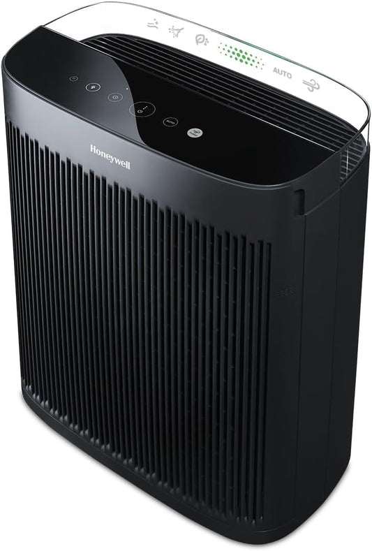 Honeywell InSight HEPA Air Purifier with Air Quality Indicator and Auto Mode, Extra-Large Rooms, Bedrooms, Home (500 sq ft), Black - Reduces Airborne Allergens, Smoke, Dust, Pollen, HPA5300B