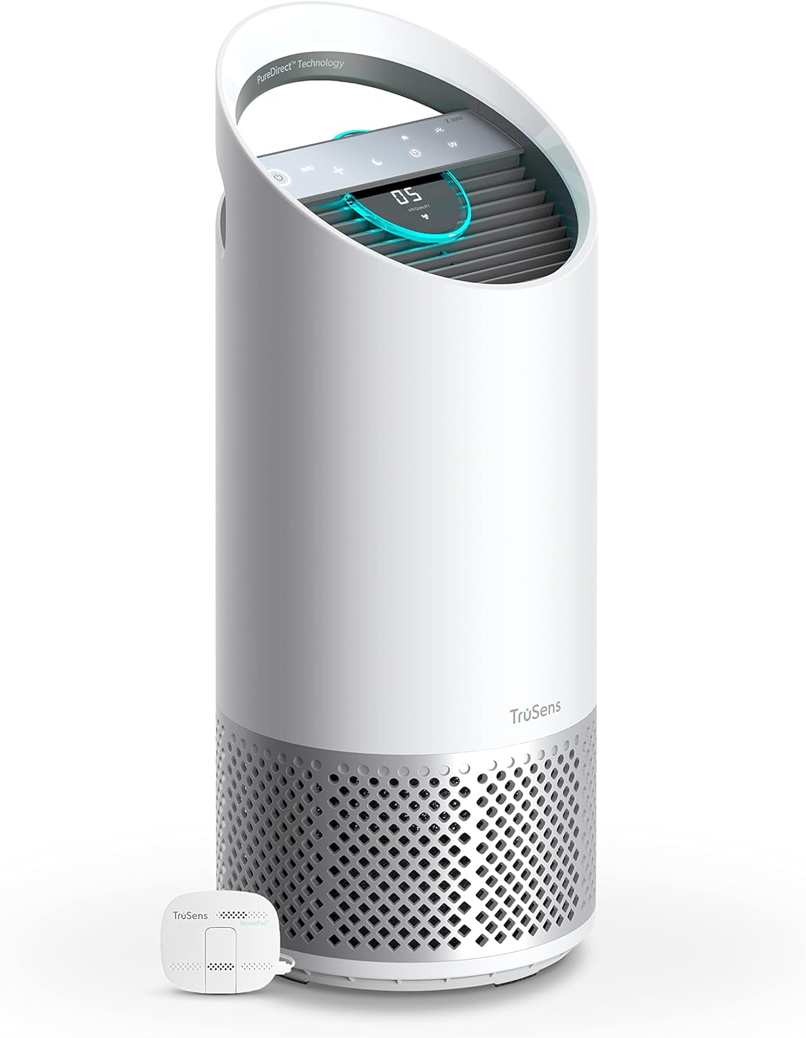 TruSens Air Purifier with UV-C Light + HEPA Filtration | Medium | SensorPod™ Air Quality Monitor | Auto, Sleep, & Turbo Mode | Touch Control | Portable Handle