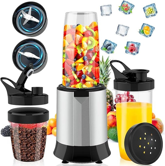 1200W Smoothie Blender, Personal Blender for Shakes and Smoothies with 6 Blades, 10 PCS BPA Free Blender for Smoothies Set with 2 *27 OZ To-Go Cups, High Power Blenders for Kitchen, Juices, Baby Food