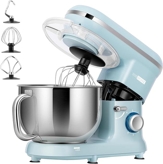 VIVOHOME Stand Mixer, 660W 10 Speed 6 Quart Tilt-Head Kitchen Electric Food Mixer with Beater, Dough Hook, Wire Whip and Egg Separator, Blue