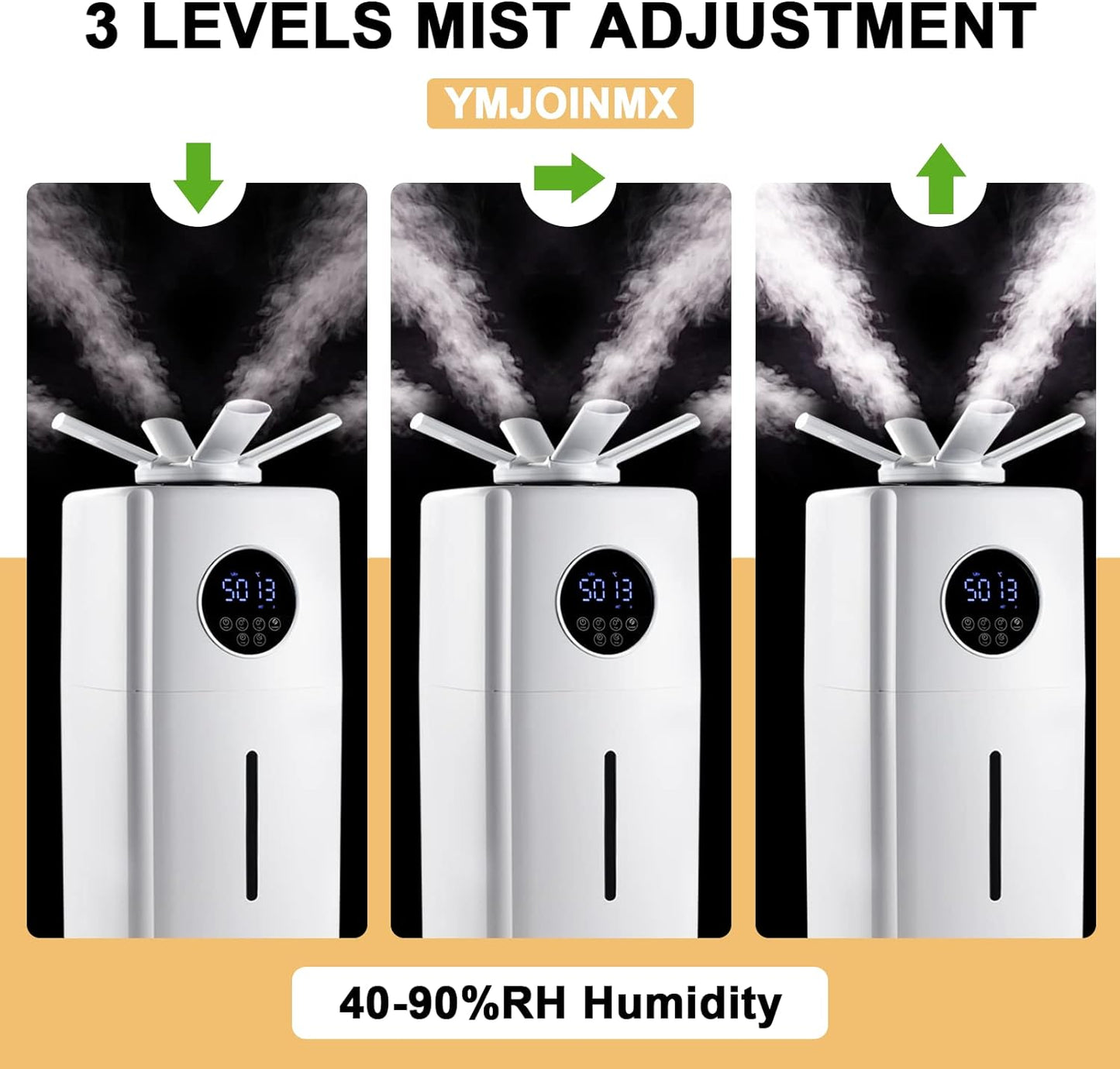 Commercial Industrial Humidifier Whole House Humidifier 5.5Gals Water Tank Max 2000ml/h Mist Output Top Filling Humidifier for Plant Large Greenhouse 110V