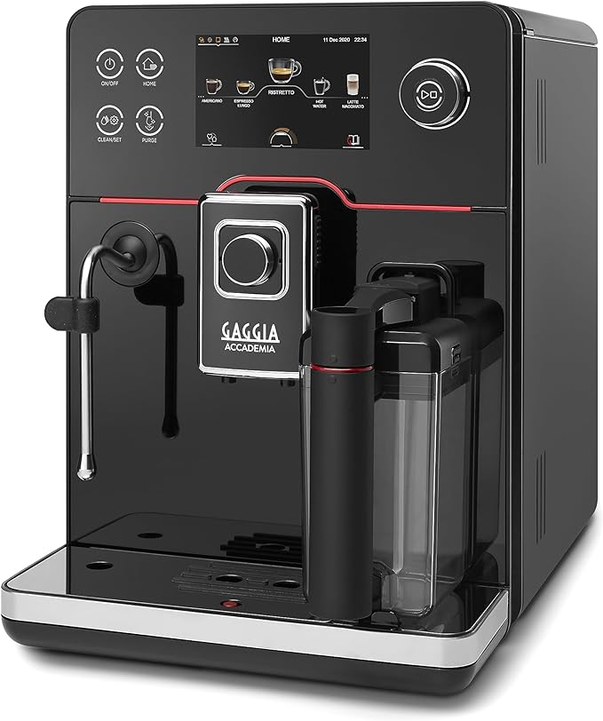 Gaggia Accademia Luxury Italian Fully Automatic Espresso Machine with 19 Customized drink settings,0.5 Liters,RI9782/46 Brushed Stainless