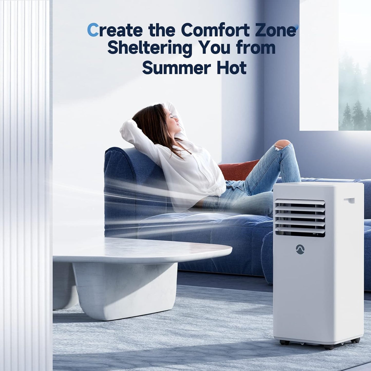 Portable Air Conditioners, 10000 BTU Portable AC for Room up to 450 Sq. Ft., 3-in-1 AC Unit, Dehumidifier & Fan with Digital Display, Remote Control, Window Installation Kit, 24H Timer, Sleep Mode