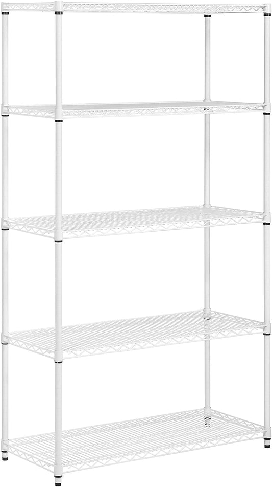 Honey-Can-Do 5-Tier Heavy-Duty Adjustable Shelving Unit with 800-lb Shelf Capacity, White SHF-09363 White