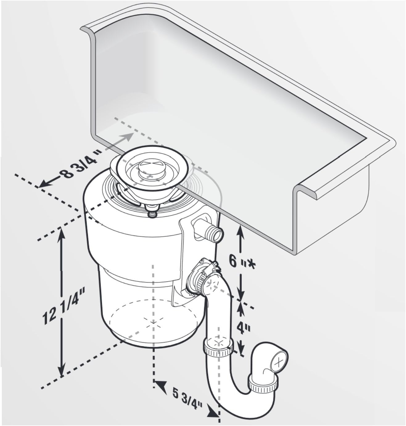 InSinkErator Garbage Disposal with Power Cord & Air Switch, Evolution Essential XTR, Quiet Series, 3/4 HP Continuous Feed, Gray