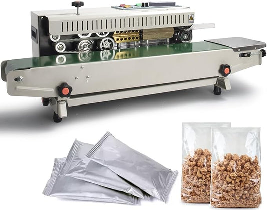 Continuous Sealing Machine Automatic Horizontal Continuous Band Sealer FR900 Plastic Bag Sealer 110V