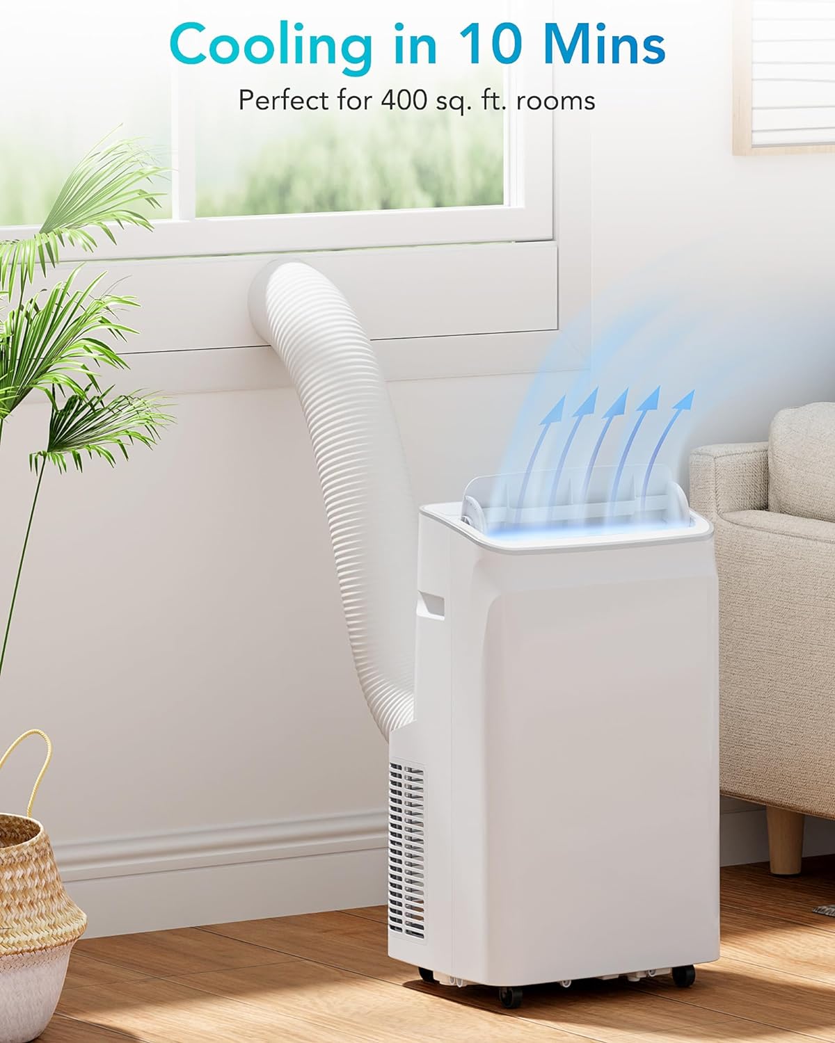 Portable Room Air Conditioner, 12,000 BTU Portable AC Unit with Fan/Dehumidifier/Sleep Mode/Remote Control/24H Timer/Installation Kit, Stand Up AC Unit Room Cooling Up to 400sq.ft