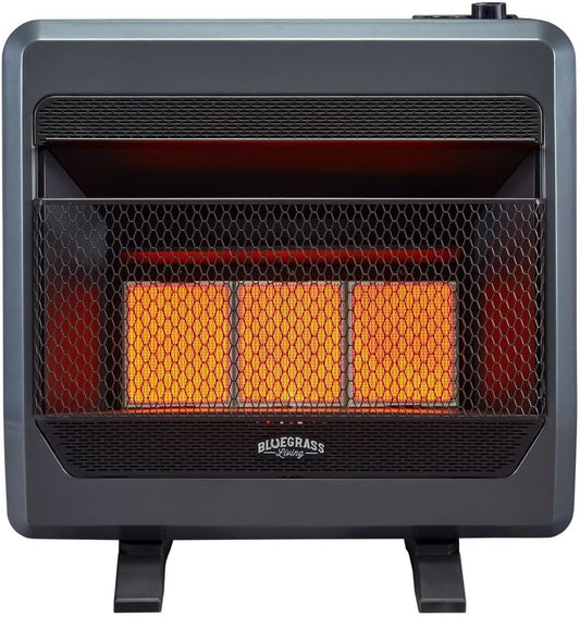 Reconditioned Propane Gas Vent Free Infrared Gas Space Heater With Blower and Base Feet - 28,000 BTU, T-Stat Control - Model# B28TPIR-BB-R