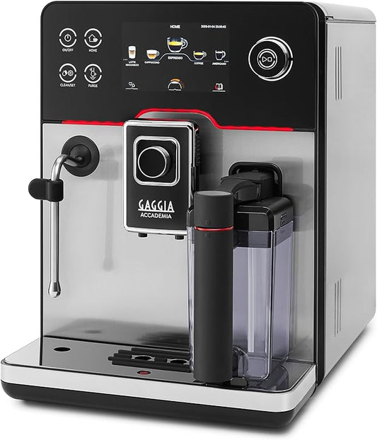 Gaggia Accademia Luxury Italian Fully Automatic Espresso Machine with 19 Customized drink settings,0.5 Liters,RI9782/46 Brushed Stainless