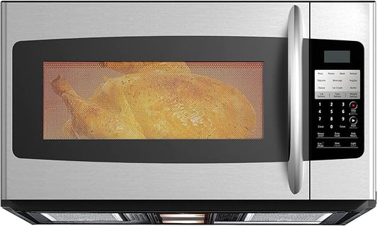 SMETA Over The Range Microwave, Over The Range Microwave with Vent 1.7 Cu. Ft 30 Inch 1000W Over the Stove with Exhaust Fan, Stainless Steel Under Cabinet Bottom Light, Safe Child Lock for RV