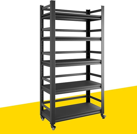 72H*48W*20D Garage Shelving Unit with Wheels-Adjustable 5-Tier Metal Storage Rack|3000 lbs Capacity Shelf|Easy Assembly Shelves & Rust-Ristant|Perfect for Garage,Basement,Workshop Organization