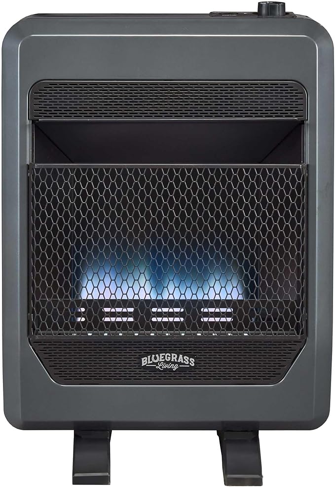 Reconditioned Propane Gas Vent Free Blue Flame Gas Space Heater With Blower and Base Feet - 20,000 BTU, T-Stat Control - Model# B20TPB-BB-R