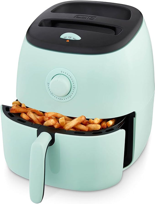 DASH Tasti-Crisp™ Electric Air Fryer Oven, 6 Qt. Family Size, Aqua – Compact Air Fryer with Large Basket for Healthier Food in Minutes, Ideal for Small Spaces - Auto Shut Off, Analog, 1700-Watt