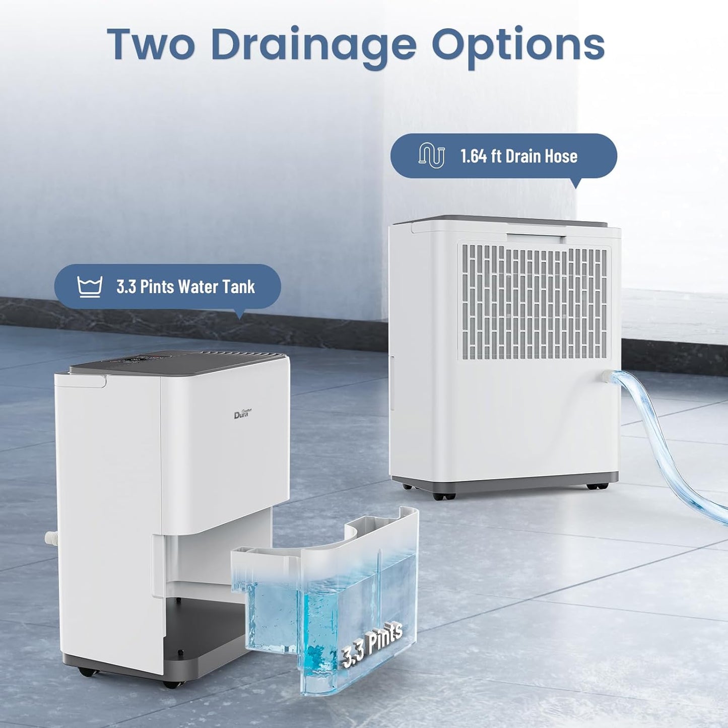 Dehumidifiers For Home With Hose,Up to 1000 Sq.Ft Dehumidifier for Basement Bedroom Bathroom,Suitable for various small rooms,white