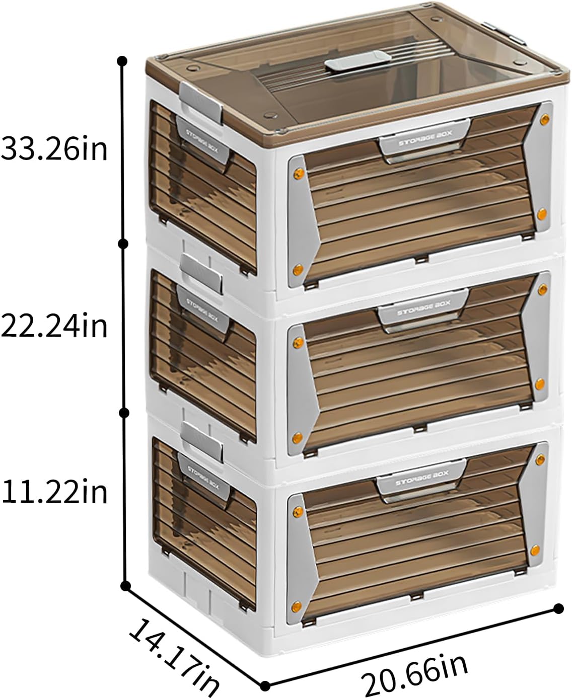 Plastic Storage Bins, Stackable Storage Organizer With Wheels，Storage Containers with Lids, Collapsible Storage Box With Handle for Bedroom Living Room Kitchen, Closet Organizers and Storage (3 Pack)