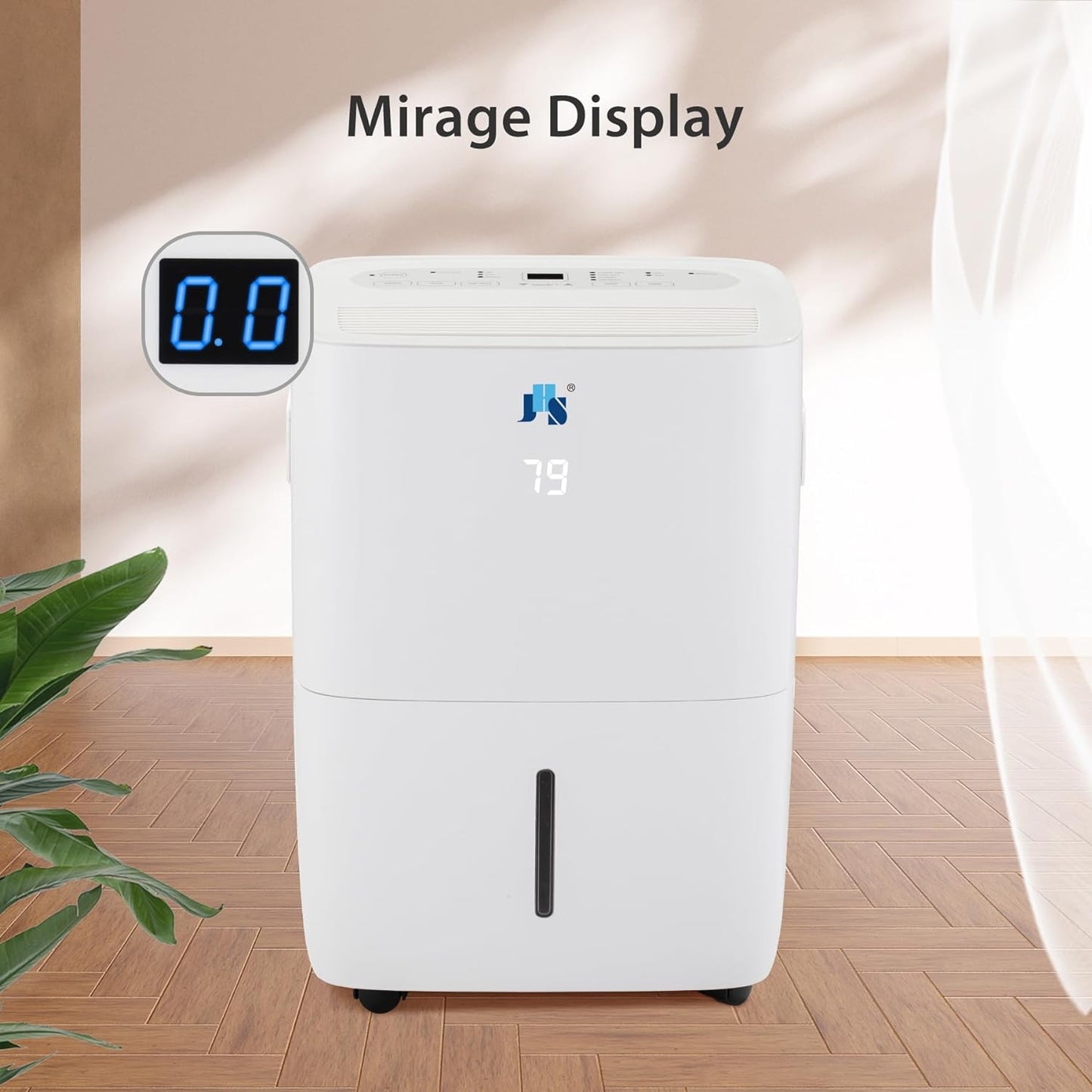 JHS 25 Pints Dehumidifier for Spaces up to 1,500 sq. ft at Home with Drain Hose, Reusable Air Filter, and 1.05 Gal Water Bucket, Perfect for Bedrooms Bathrooms Basements