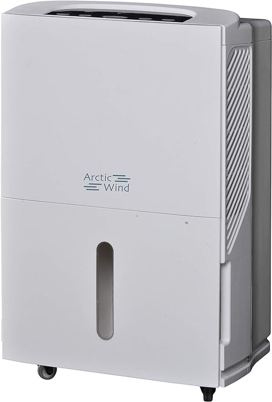 Arctic Wind 30-Pint Portable Dehumidifier with Auto-Shutoff and Continuous Drain Option, Home Dehumidifier and Moisture Absorber For Basement, Garage, Living Room in White