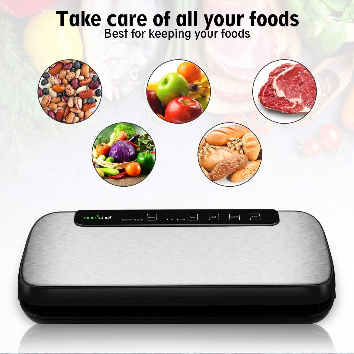 nutrichef AZPKVS20STS Vacuum Sealer, 5.9 x 14.2 x 3 inches