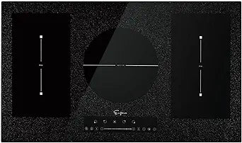 Empava 36 Inch Electric Stove Induction Cooktop with 5 Booster Burners Including 2 Flexi Bridge Element Smooth Surface in Black