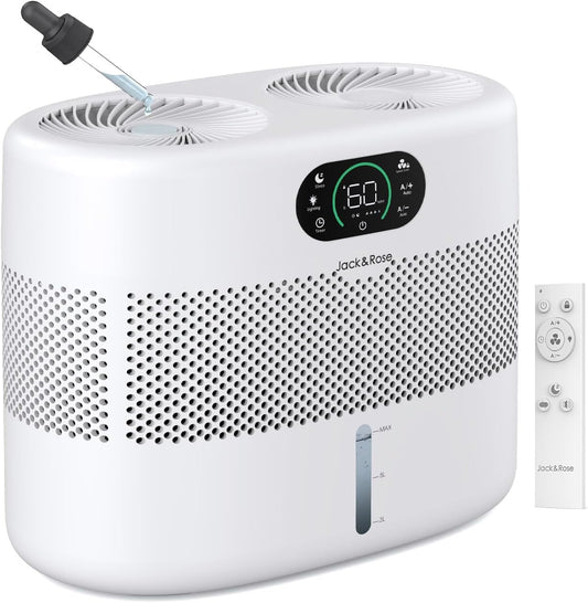 Reuseable Wick Evaporative Humidifier for Bedroom Quiet Healthy Baby Humidifier, No White Dust, Evaporative Humidifier Large Room 800ml/h 3 Speeds, 2 Gal, Timing, Auto Shut off