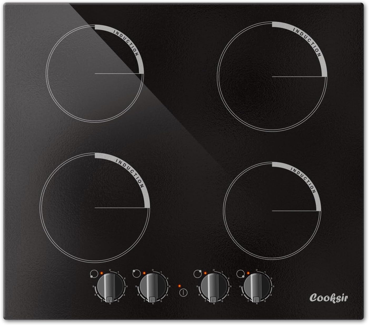 4 Burner Induction Cooktop - 24 Inch Induction Stove Top 7000W, Bulit-in Induction Stovetop Ceramic Glass with Auto Shut off, Residual Heat Indicator, 9 Power Heating Level, 220-240v (No Plug)