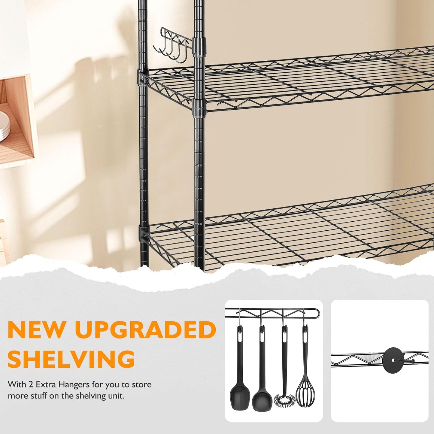 6 Tier Storage Shelves with Wheels, 2100lbs Capacity Heavy Duty Shelving Units, 14x36x75inch Adjustable Metal Shelf Wire Shelving Rack for Garage, Kitchen, Office, Black