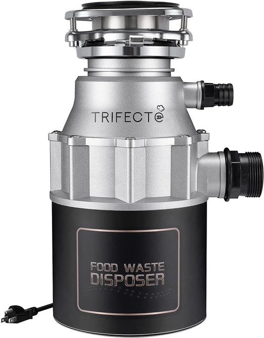 Trifecte Garbage Disposals with Power Cord, Coutinuous Feed Food Waste Disposal with Sound Reduction (EM 200)