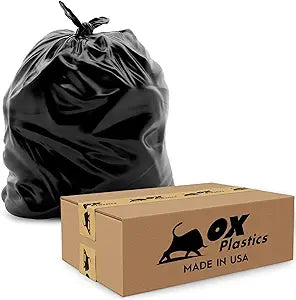 13 Gallon Trash Can Liners Bags - Capacity & 2mil Thick Extra Heavy Duty Strength - (200 Count) Large Garbage, Leak-Proof & Durable, House & Commercial Use Bags Black