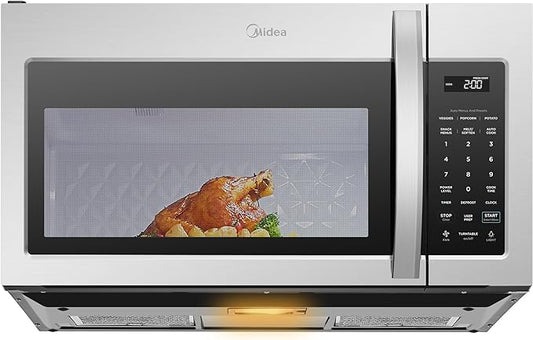 Midea MOR17BSA-SS 1.7 Cu.ft. Over The Range Microwave Oven with Smart Touch Panel, Auto Cooking Menu, 1000 W, 300 CFM Ventilation, in Stainless Steel