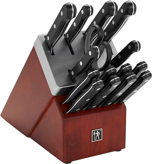 HENCKELS Solution Razor-Sharp 16-Piece Self Sharpening Knife Block Set, Chef Knife, Bread Knife, Steak Knife, German Engineered Knife Informed by 100+ Years of Mastery