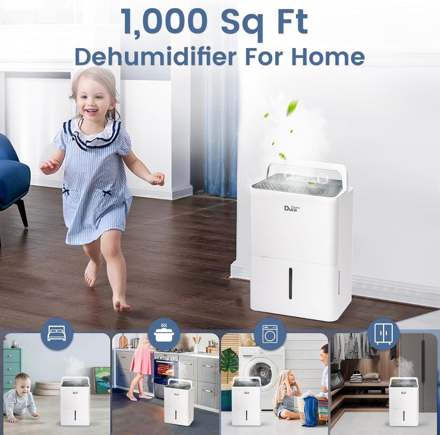 Dehumidifiers For Home With Hose,Up to 1000 Sq.Ft Dehumidifier for Basement Bedroom Bathroom,Suitable for various small rooms,white